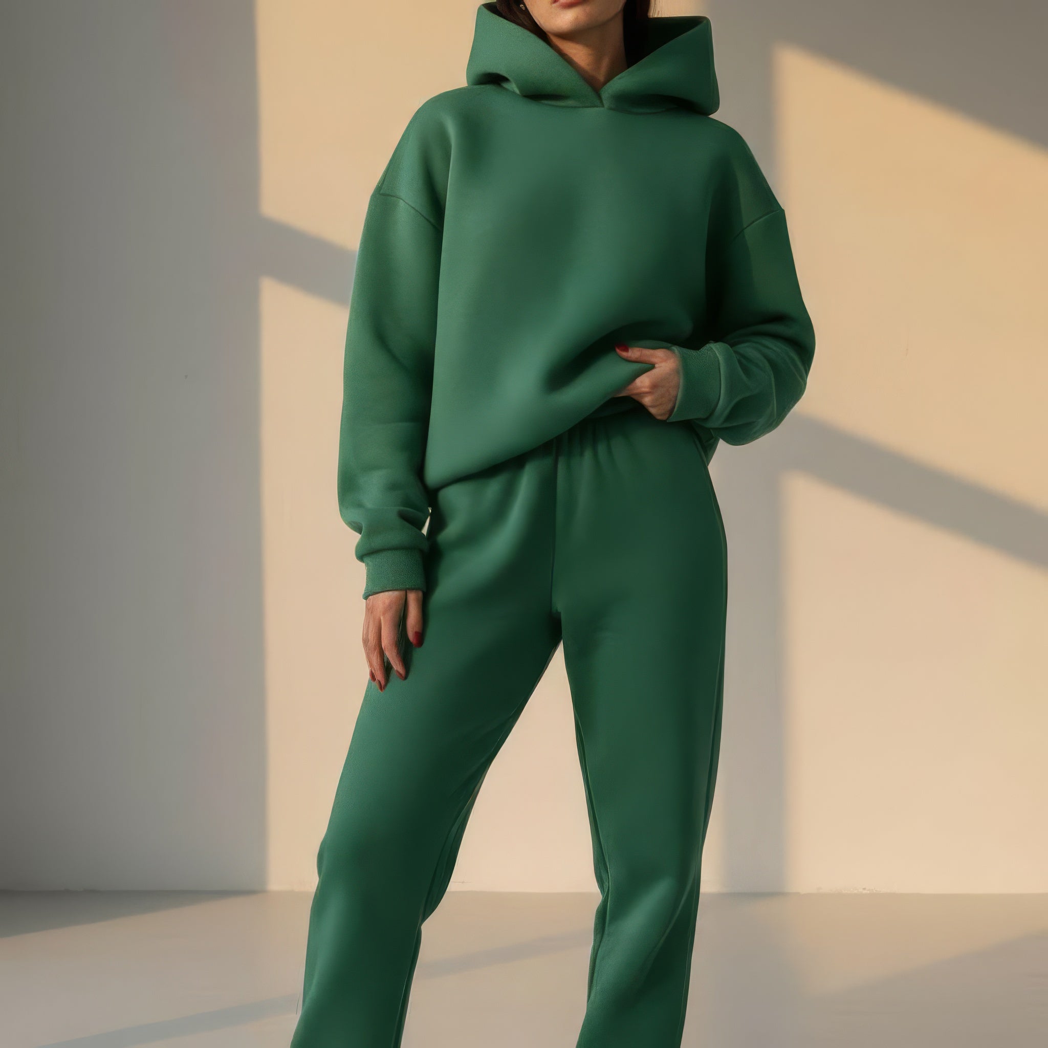 Women's Relaxed Oversized Tracksuit - Matching Hoodie & Jogger Set