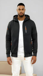 Men's Casual Hooded Jacket – Lightweight Zip-Up Windbreaker for Spring & Fall Outdoor Wear