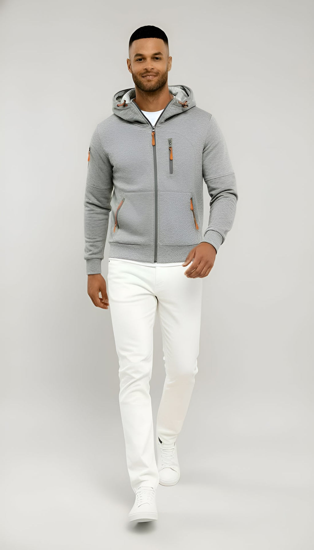 Men's Casual Hooded Jacket – Lightweight Zip-Up Windbreaker for Spring & Fall Outdoor Wear