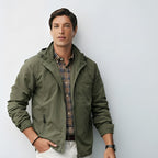 Men's Lightweight Hooded Jacket - Zip-Up Windbreaker for Casual & Outdoor Wear