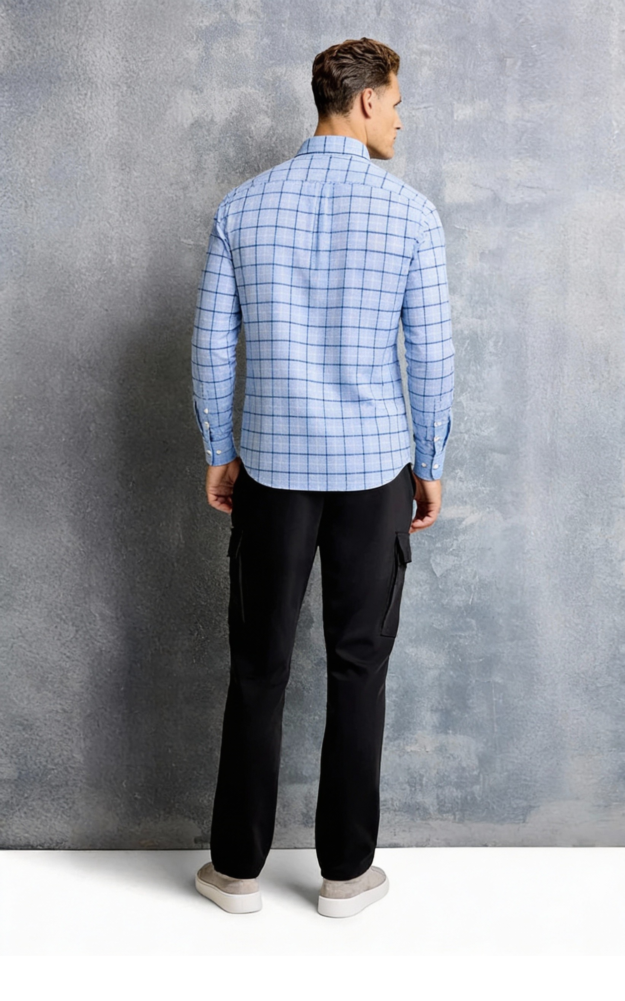 Men’s Checkered Button-Down Shirt, Long Sleeve – Versatile Everyday Wear