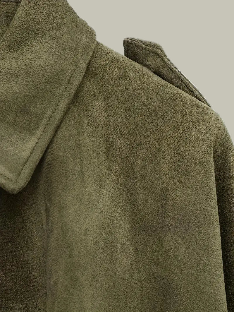 Women’s Short Faux Suede Jacket Oversized Relaxed Fit Stylish Layer