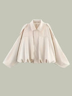 Women’s Short Faux Suede Jacket Oversized Relaxed Fit Stylish Layer
