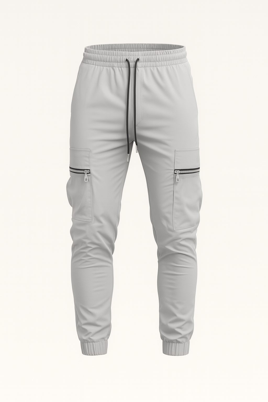 Luxe Cargo Pants - Light Grey