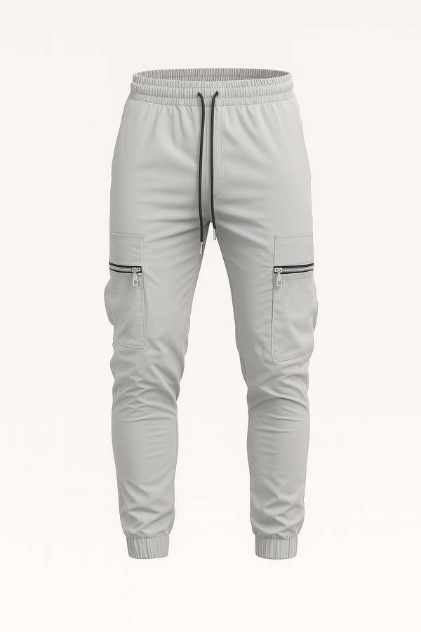 Luxe Cargo Pants - Light Grey