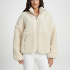 Andrea Women’s Oversized Teddy Fleece Jacket – Winter Casual Style