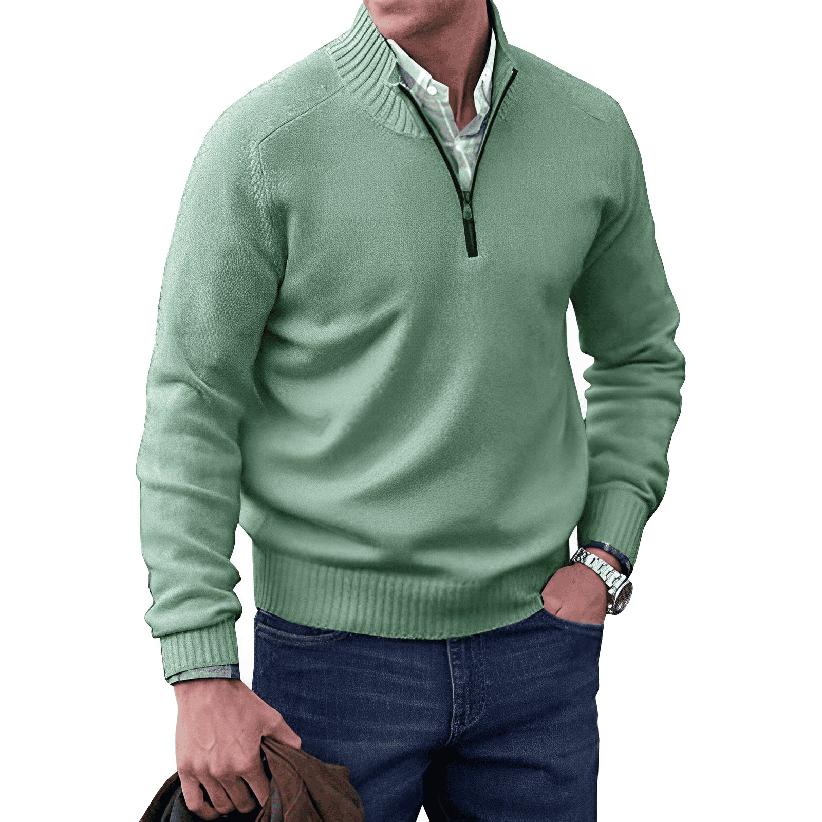 Elegant Benoit Cashmere Sweater With Zipper Closure
