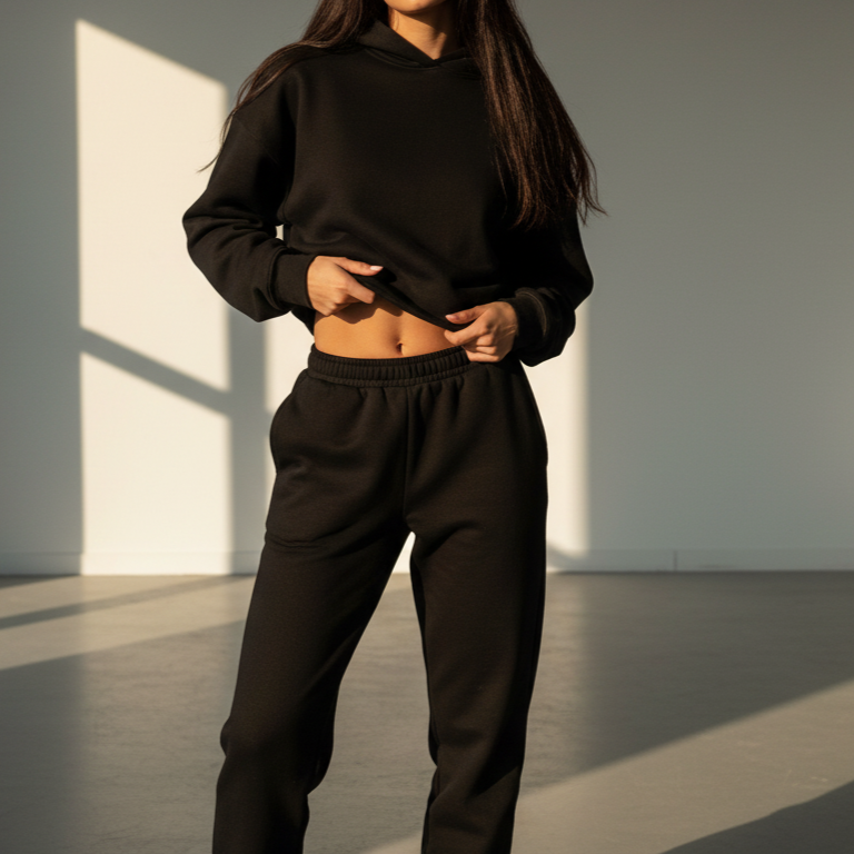 Women's Relaxed Oversized Tracksuit - Matching Hoodie & Jogger Set