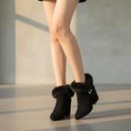 Eva - Stylish Faux Fur-Lined Ankle Boots with Chunky Heel and Tassel Zipper