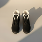 Women’s Lace-Up Boots - Suede Look - Faux Fur Lining - Flat Sole Comfort