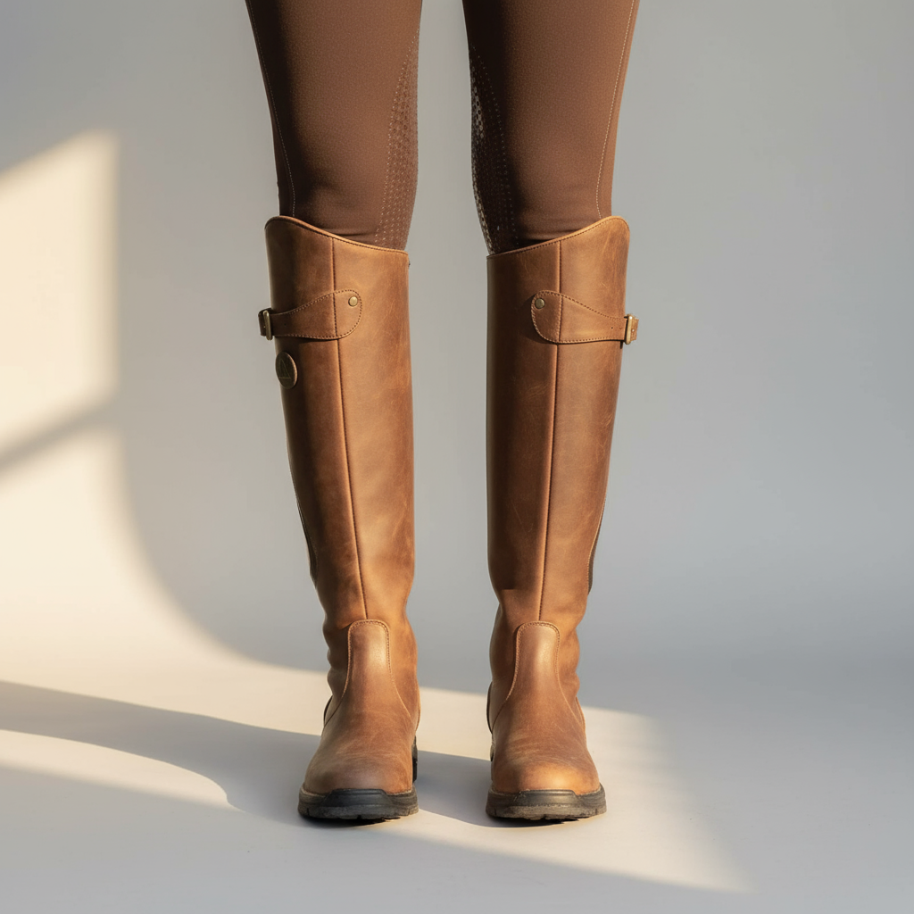 Women’s Waterproof Winter Riding Boots – Durable Rubber, Above-Ankle Protection