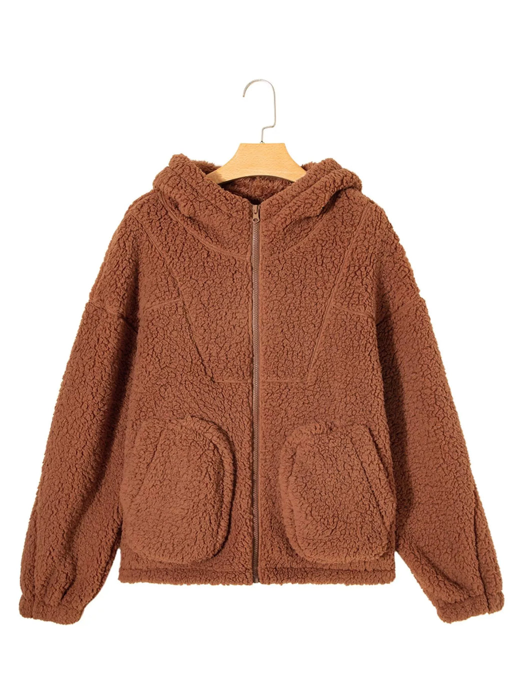 Kate | Women's Oversized Zip Up Teddy Fleece Jacket