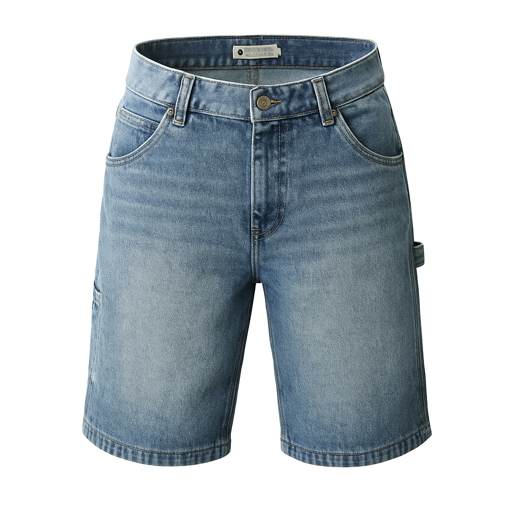 Carpenter jean shorts - Washed blue