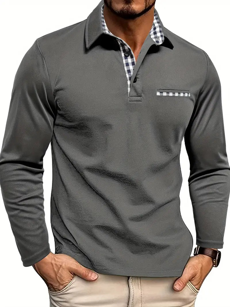 Levi | Men’s Classic Long Sleeve Polo Shirt for Summer - Button up