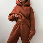 Women’s Cotton Blend Hoodie and Jogger Set – Casual Wear