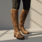 Women’s Waterproof Winter Riding Boots – Durable Rubber, Above-Ankle Protection