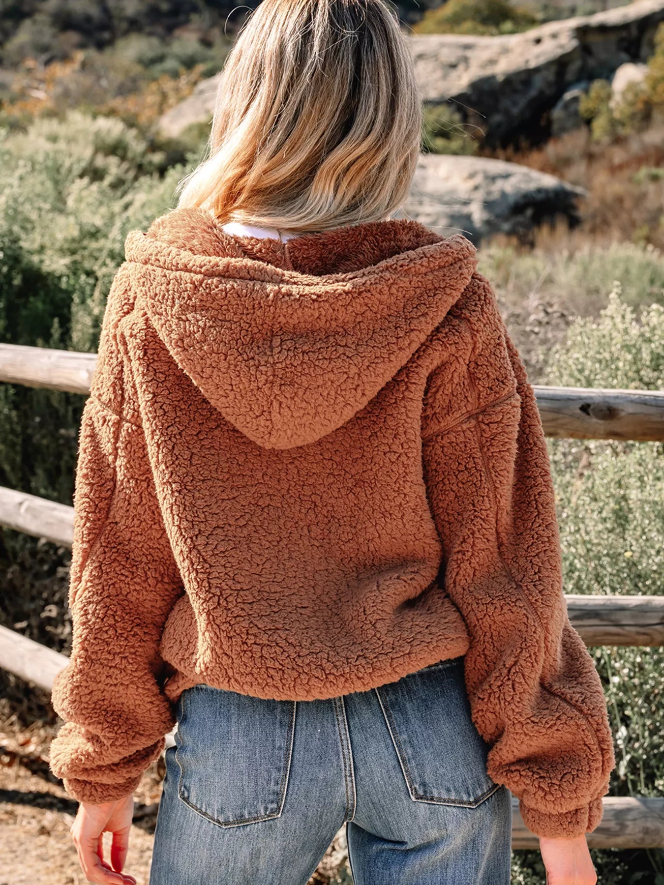 Kate | Women's Oversized Zip Up Teddy Fleece Jacket