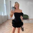 Emma | Ruffled Strapless Cocktail Dress - Highlights Shoulders And Neckline