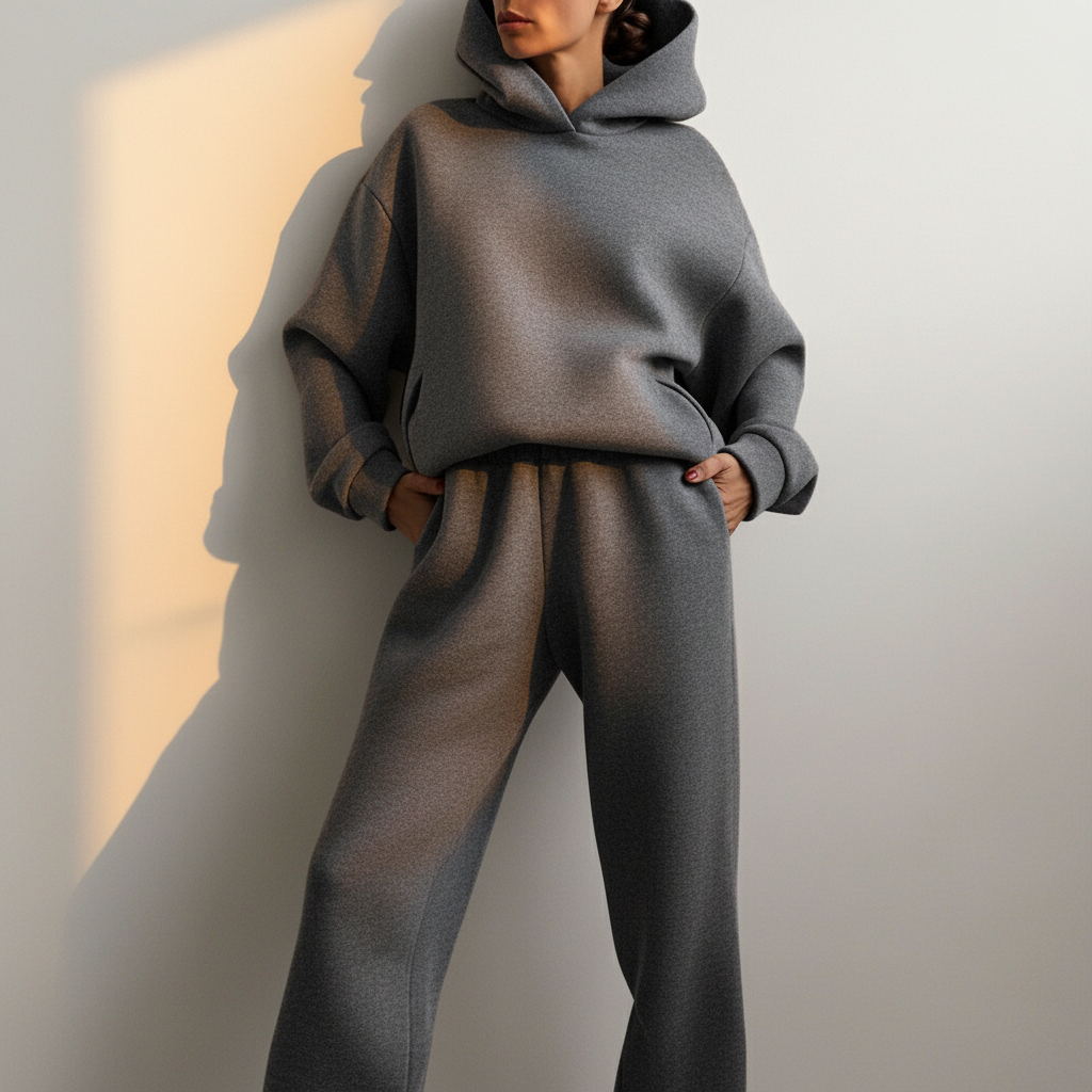 Women's Relaxed Oversized Tracksuit - Matching Hoodie & Jogger Set