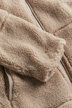 Women’s Sherpa Zip-Up Coat Plush Comfortable Modern Outerwear