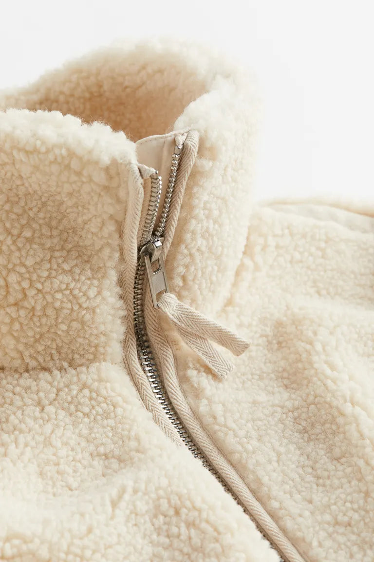 Women’s Sherpa Zip-Up Coat Plush Comfortable Modern Outerwear