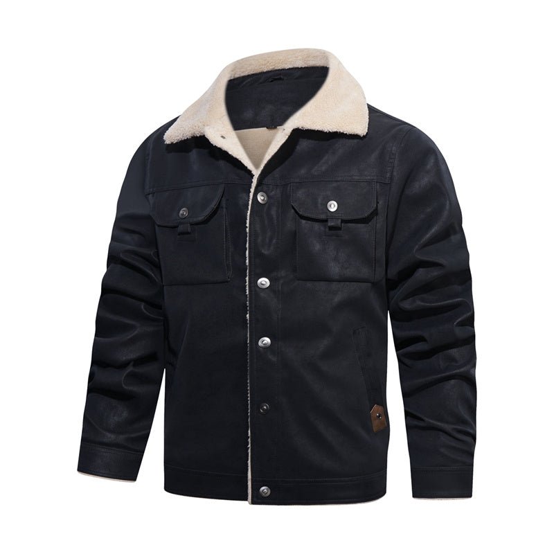 Alexander | Men’s Sherpa Collar Casual Faux Leather Winter Jacket