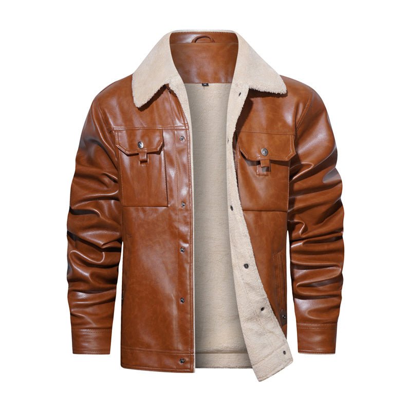 Alexander | Men’s Sherpa Collar Casual Faux Leather Winter Jacket