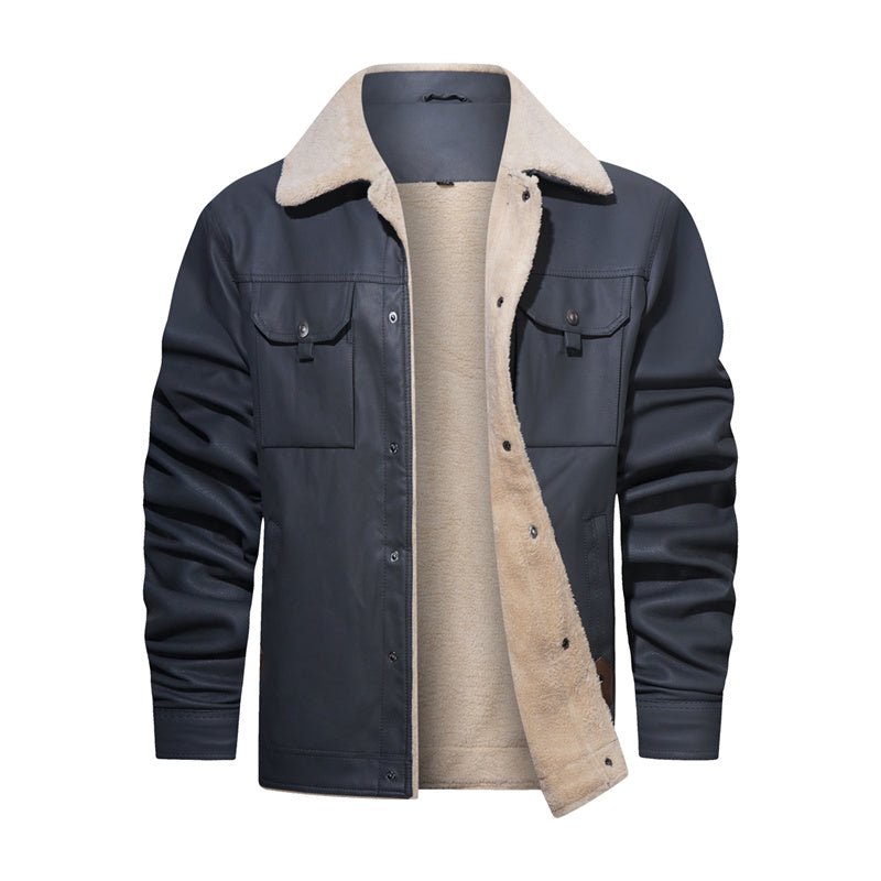 Alexander | Men’s Sherpa Collar Casual Faux Leather Winter Jacket