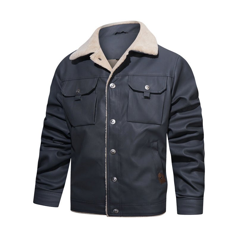 Alexander | Men’s Sherpa Collar Casual Faux Leather Winter Jacket