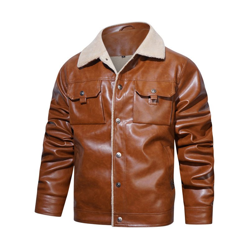 Alexander | Men’s Sherpa Collar Casual Faux Leather Winter Jacket