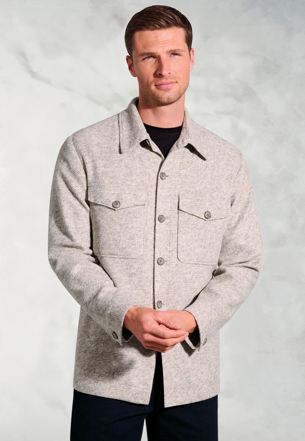 Charlie | Mens Tailored Fit Overshirt - Button Down Jacket with Front Pockets