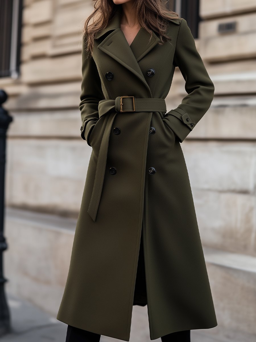 Emery | Women’s Double-Breasted Long Coat Tailored Elegant Winter Outerwear