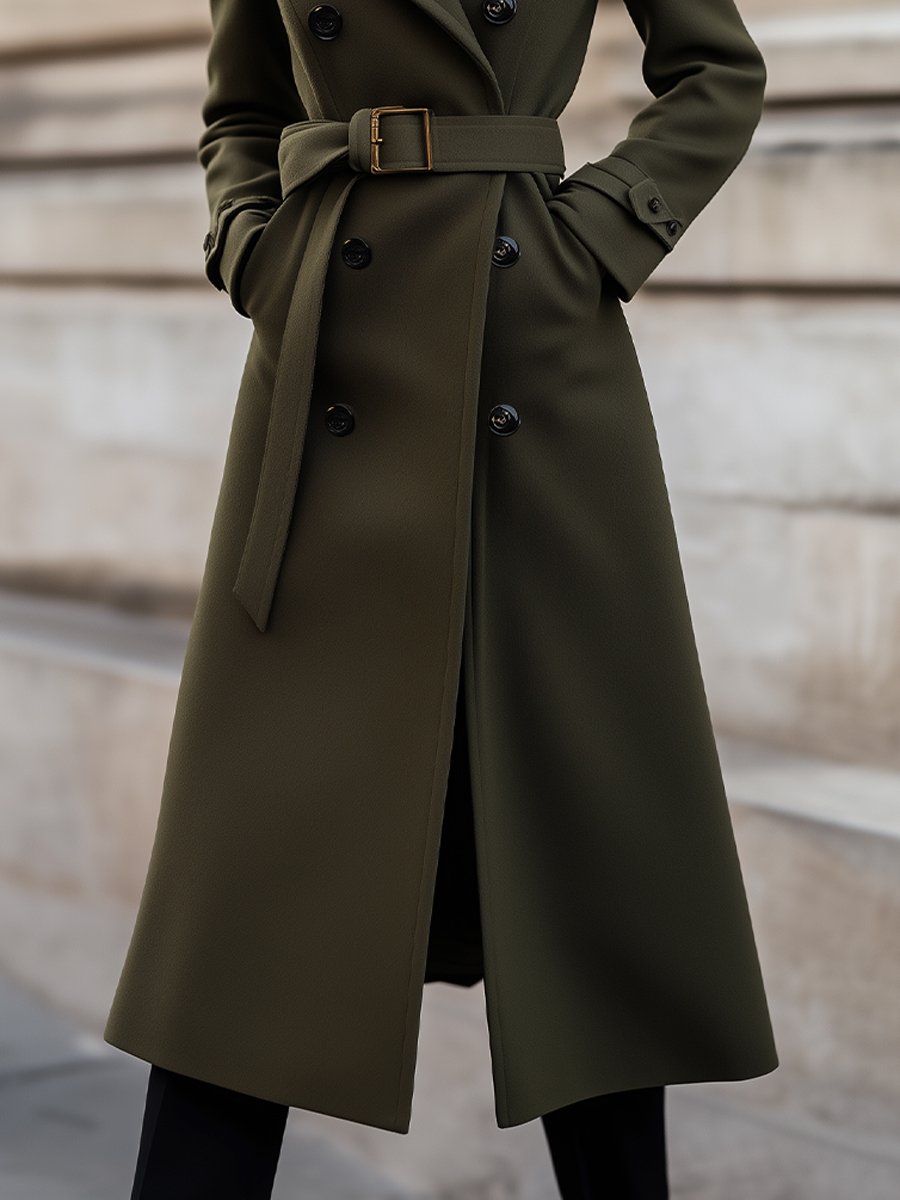 Emery | Women’s Double-Breasted Long Coat Tailored Elegant Winter Outerwear