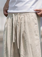 Men’s Relaxed Fit Linen Trousers – Lightweight Baggy Casual Pants, Perfect for Summer