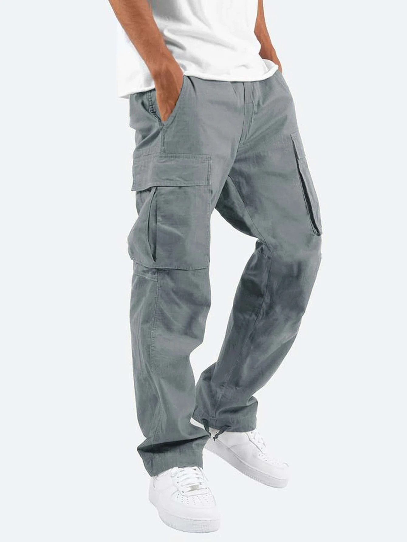 Men’s Relaxed Straight Leg Cargo Pants – Cotton Casual Fit