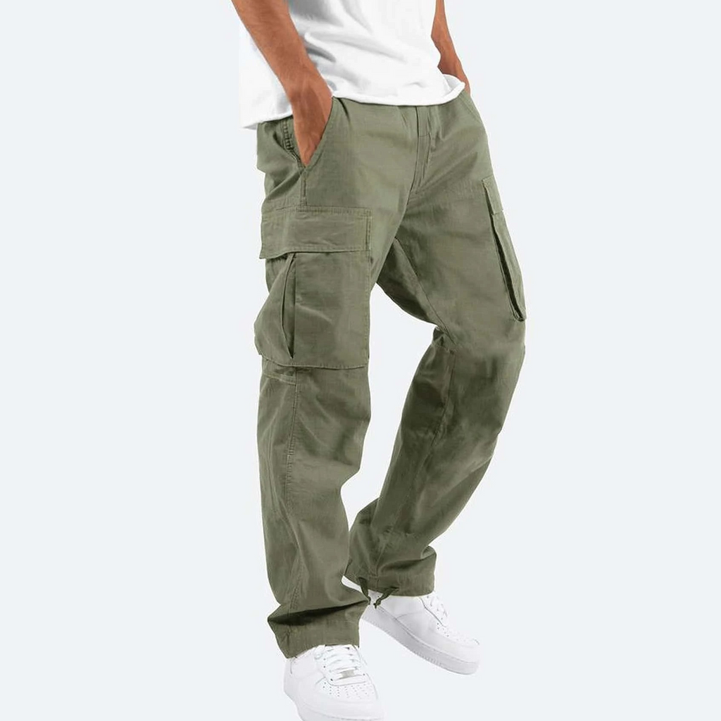 Men’s Relaxed Straight Leg Cargo Pants – Cotton Casual Fit