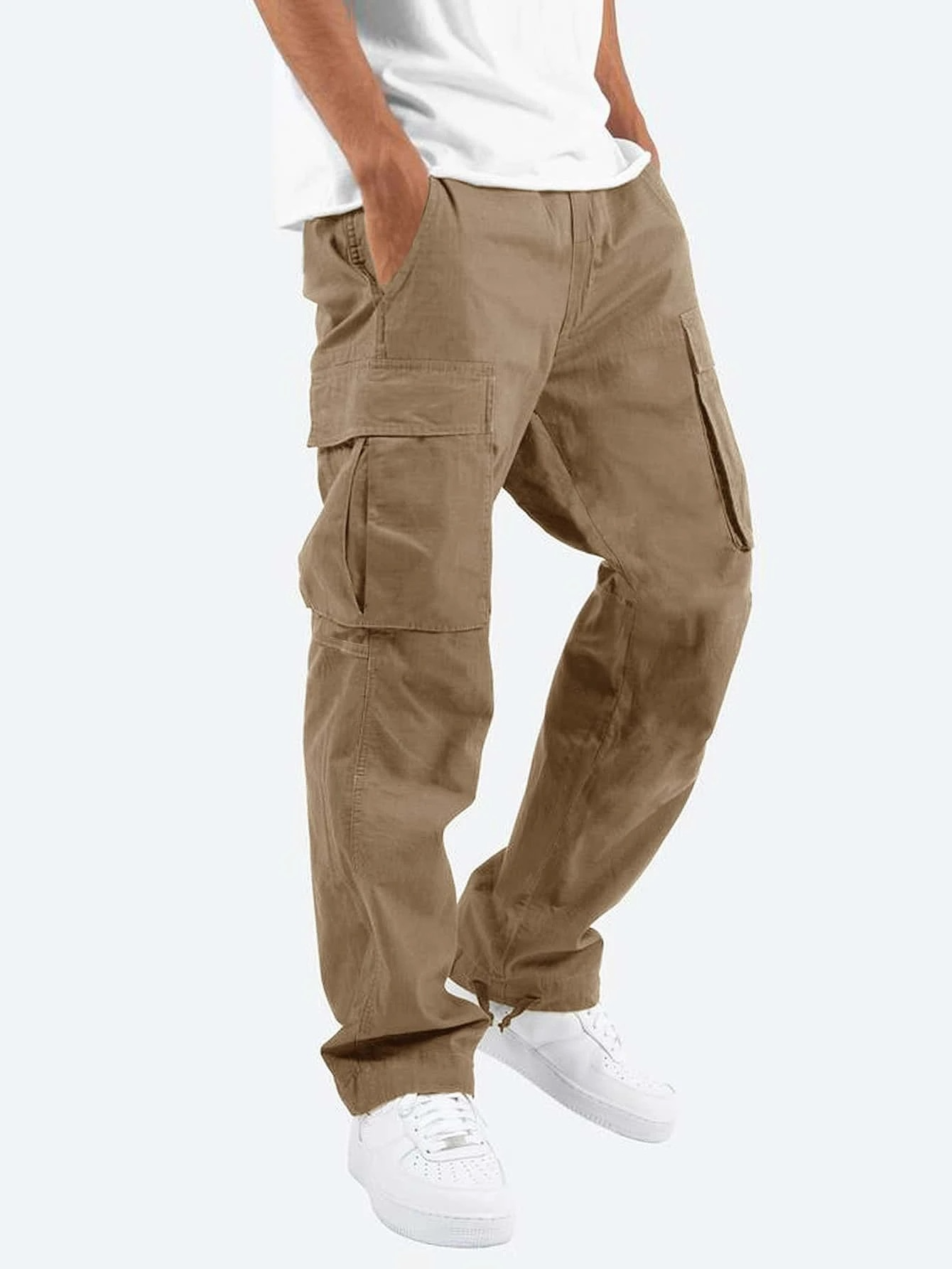 Men’s Relaxed Straight Leg Cargo Pants – Cotton Casual Fit