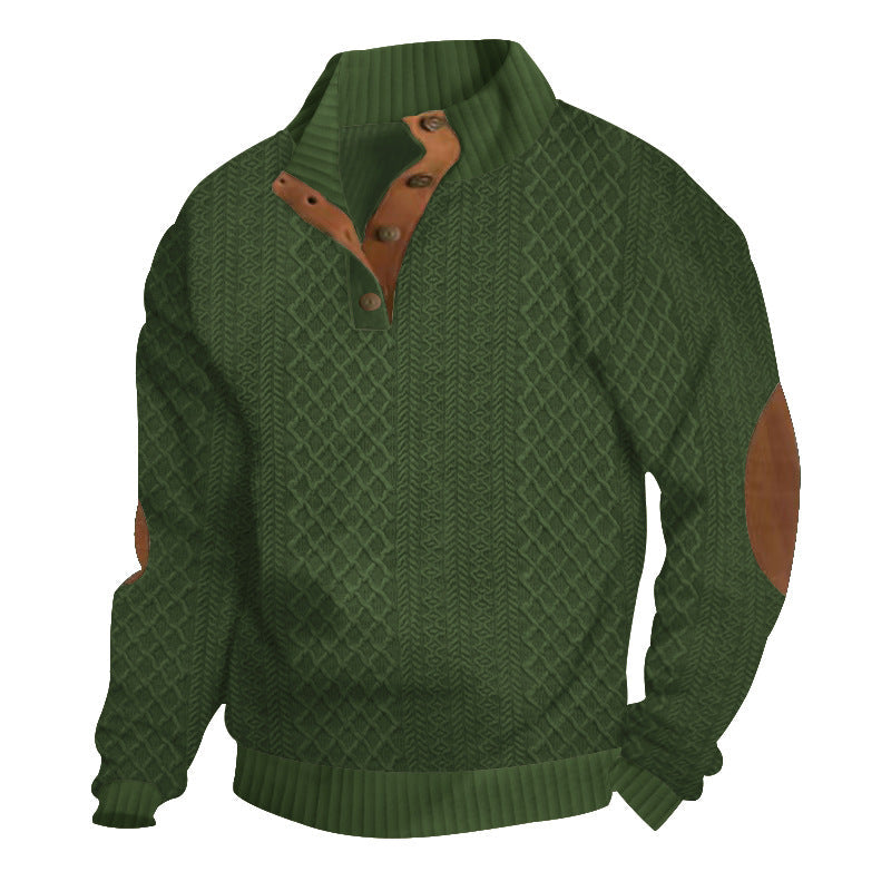 John | Mens Knitted Sweater, Button Up Collar - Warm and Soft