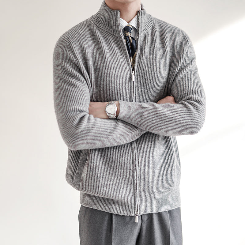 Henry | Men's Full Zip Ribbed Knit Sweater