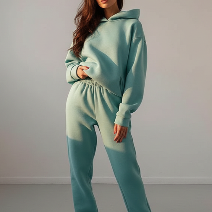 Women's Relaxed Oversized Tracksuit - Matching Hoodie & Jogger Set