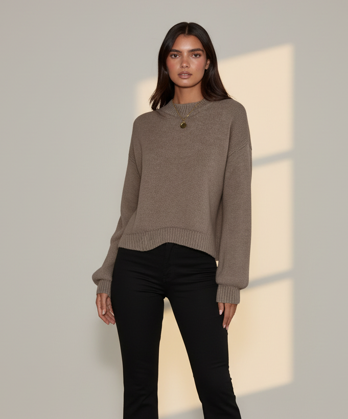 Sarah | Women's Crewneck Knitted Sweater - Relaxed Fit