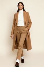 Women’s Wool Blend Overcoat – Double-Breasted Long Coat - Tailored with Classic Lapel