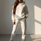 Women's Relaxed Oversized Tracksuit - Matching Hoodie & Jogger Set
