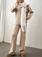 Women’s Soft Knit Lounge Set – Two-Piece Sweater and Pants Outfit