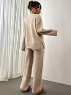 Women’s Soft Knit Lounge Set – Two-Piece Sweater and Pants Outfit