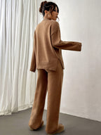 Women’s Soft Knit Lounge Set – Two-Piece Sweater and Pants Outfit