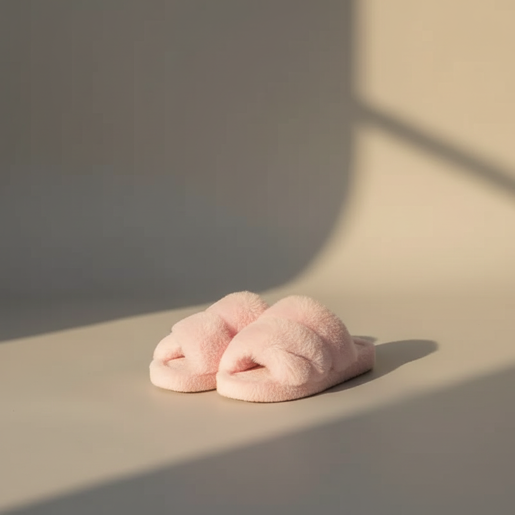 Women’s Open Toe Plush Slippers with Adjustable Strap - Soft Cushioned Sole for Indoor & Outdoor Comfort