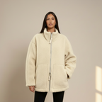 Molly | Women's Zip up Jacket - Relaxed Fit, Teddy Fabric