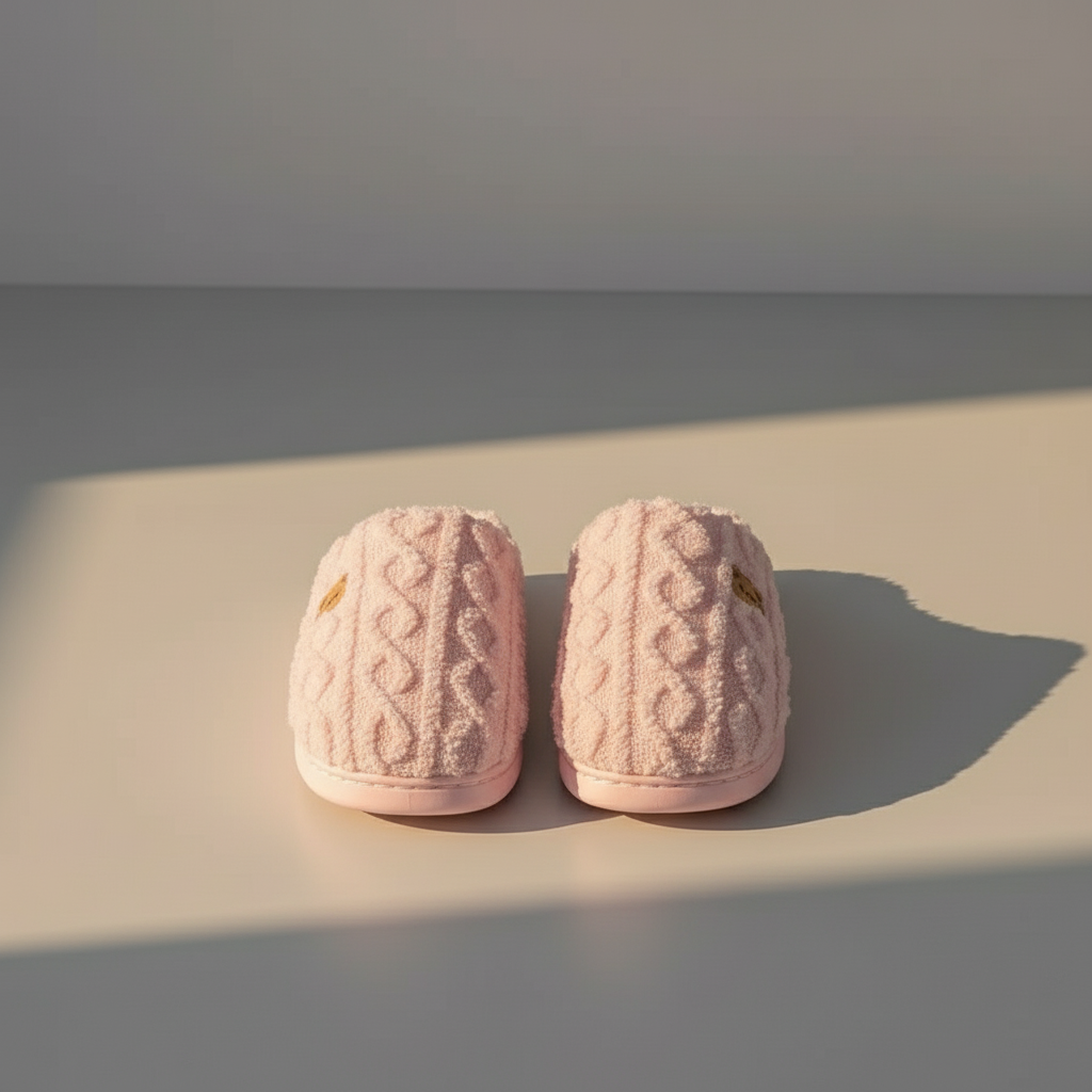 Aurora Warm Plush Slippers for Women - Teddy Bear Design, Cozy Winter Indoor Footwear