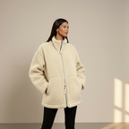 Molly | Women's Zip up Jacket - Relaxed Fit, Teddy Fabric
